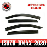 TRADIESCHOICE Weathershields (Weather Shields) for Isuzu D-MAX 08/2020+ MY21 | Tinted Window Visors for Stylish and Functional Enhancement